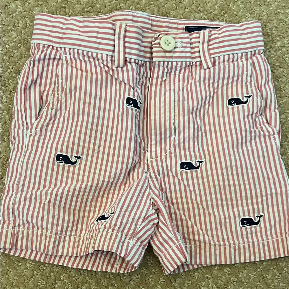 Vineyard Vines Striped Shorts with Whale Pattern